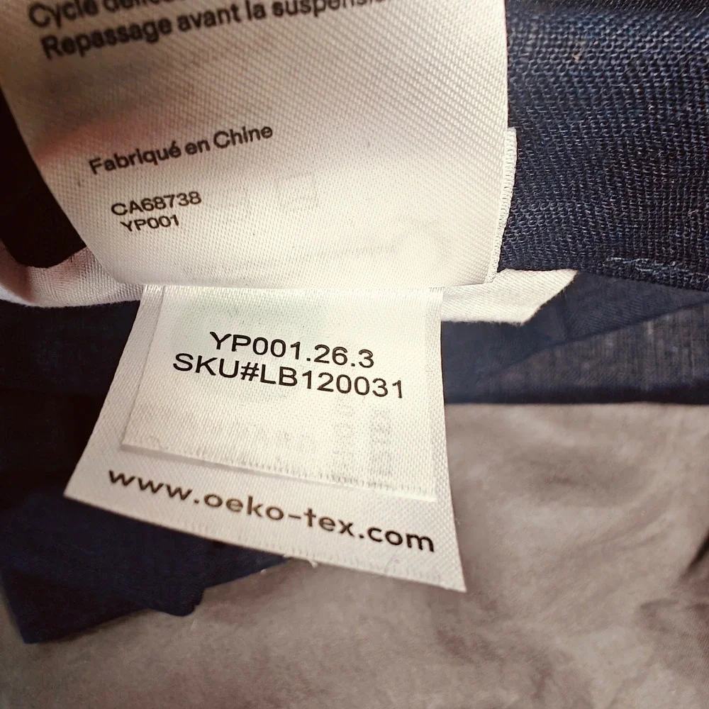 Quince European Linen True Blackout Curtain Navy Blue 96x96 Panel LB120031